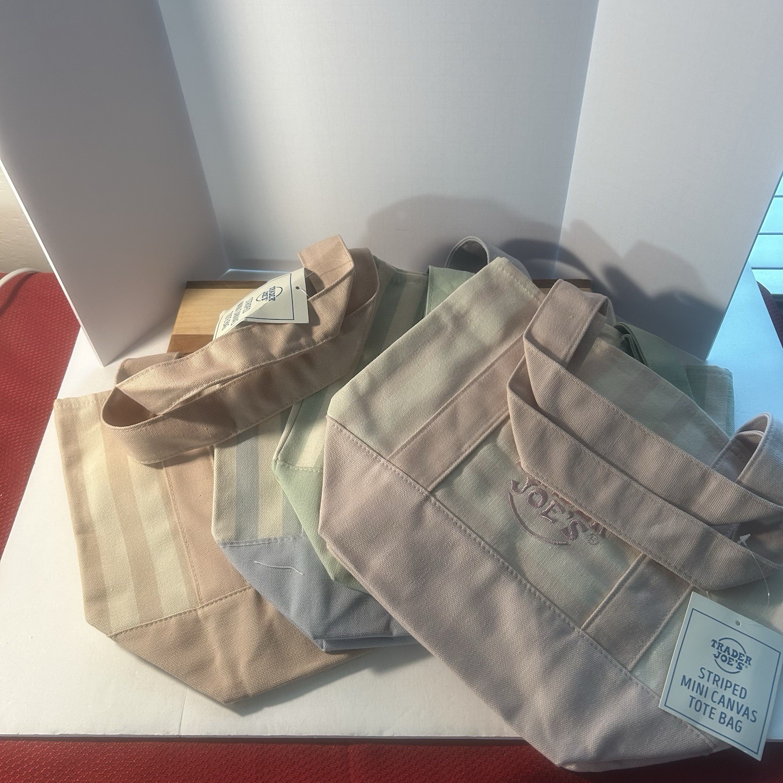 Trader Joe’s Striped Canvas Mini Tote Bag Set 4 Colors Summer 2026 Limited