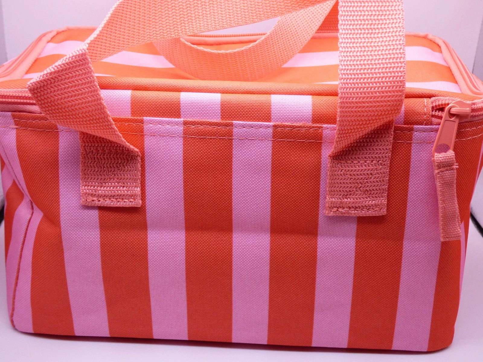 Trader Joes Mini Insulated Bag Pink & Orangish Red Stripes Summer 2026 Release