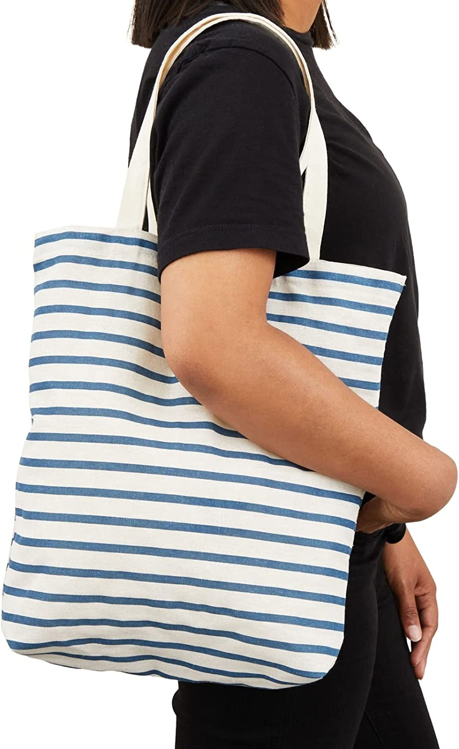 Canvas Tote Bag Set – Durable Polycotton Fabric Grocery Bag – Foldable Reusable