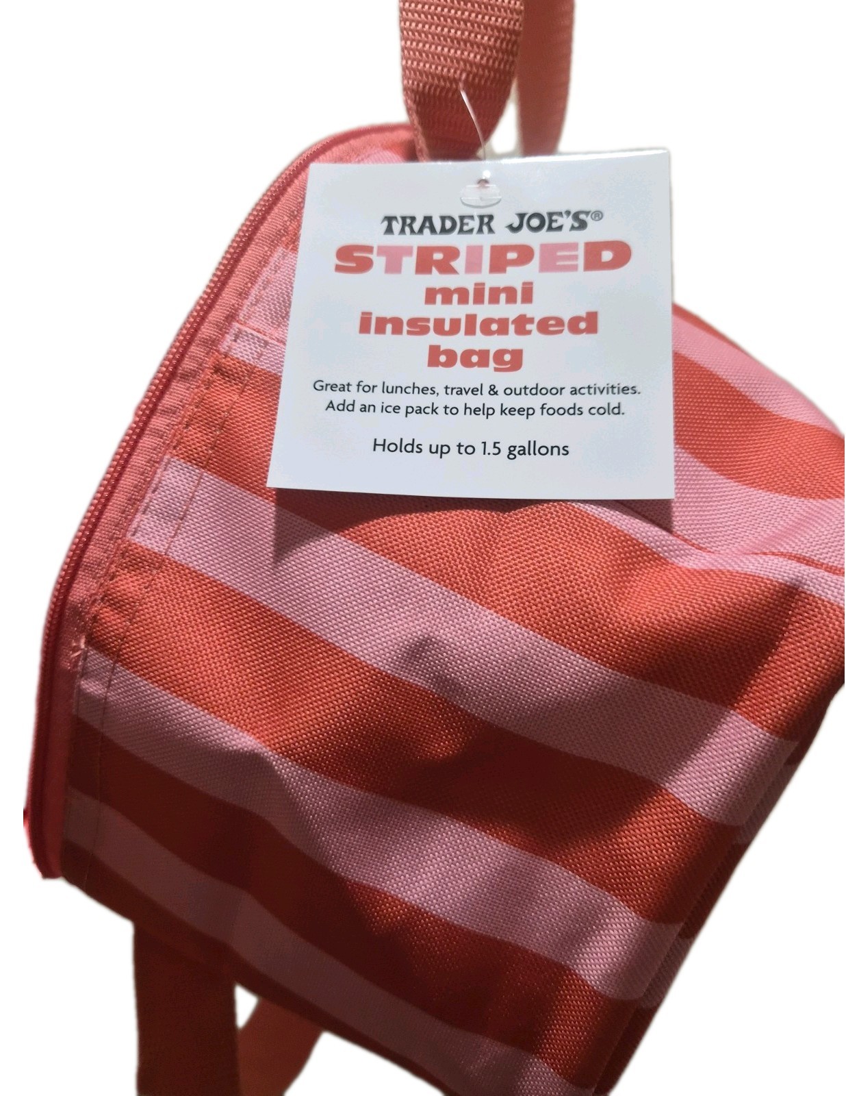 FREE SHIPPING]Trader Joe’s Mini Insulated Bag,SET OF 3:Pink Stripe, Violet, Blue