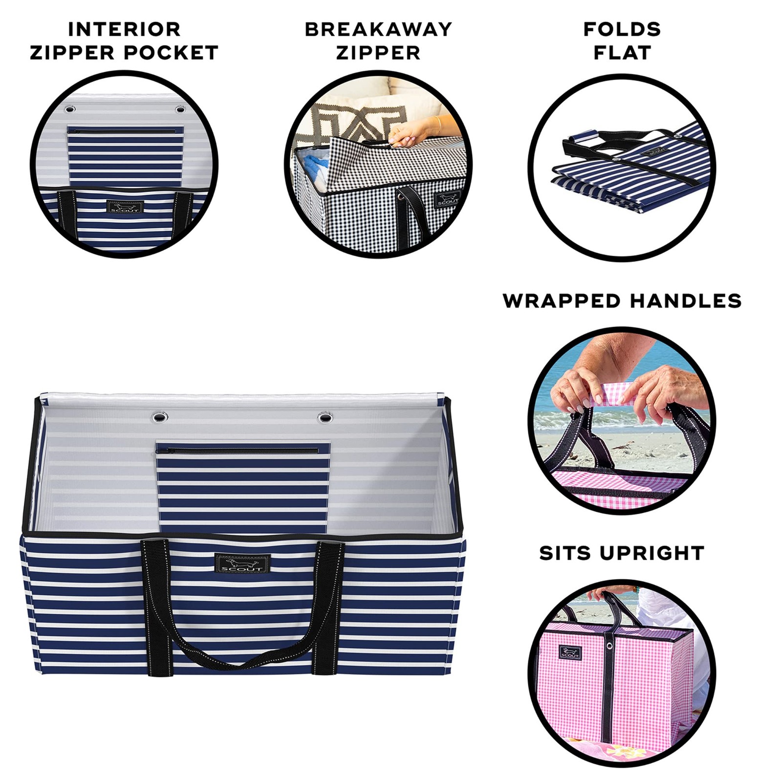 Errand Boy – Extra Large Lightweight Utility Tote with Breakaway Zipper – Col…