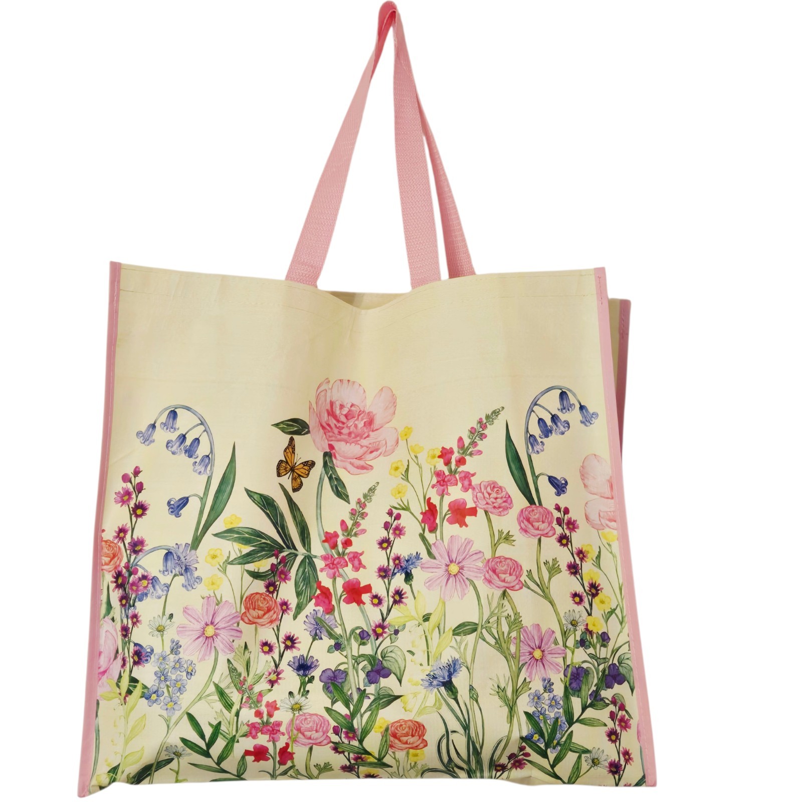 Butterfly Floral Flowers Wildflowers Shopping Bag Recycled TJMaxx New!