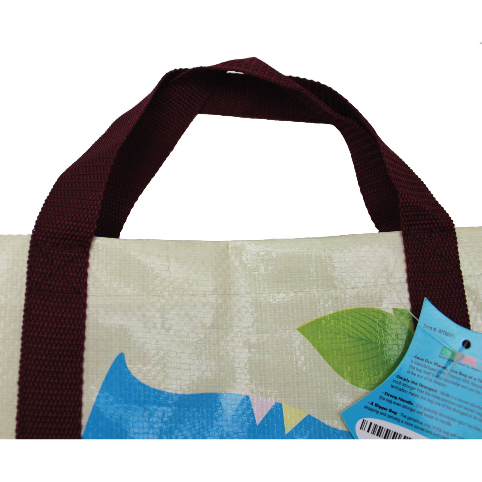 2 X Super Heavy Duty EcoJeannie Laminated Woven Reusable Shopping Bags/ Recycled
