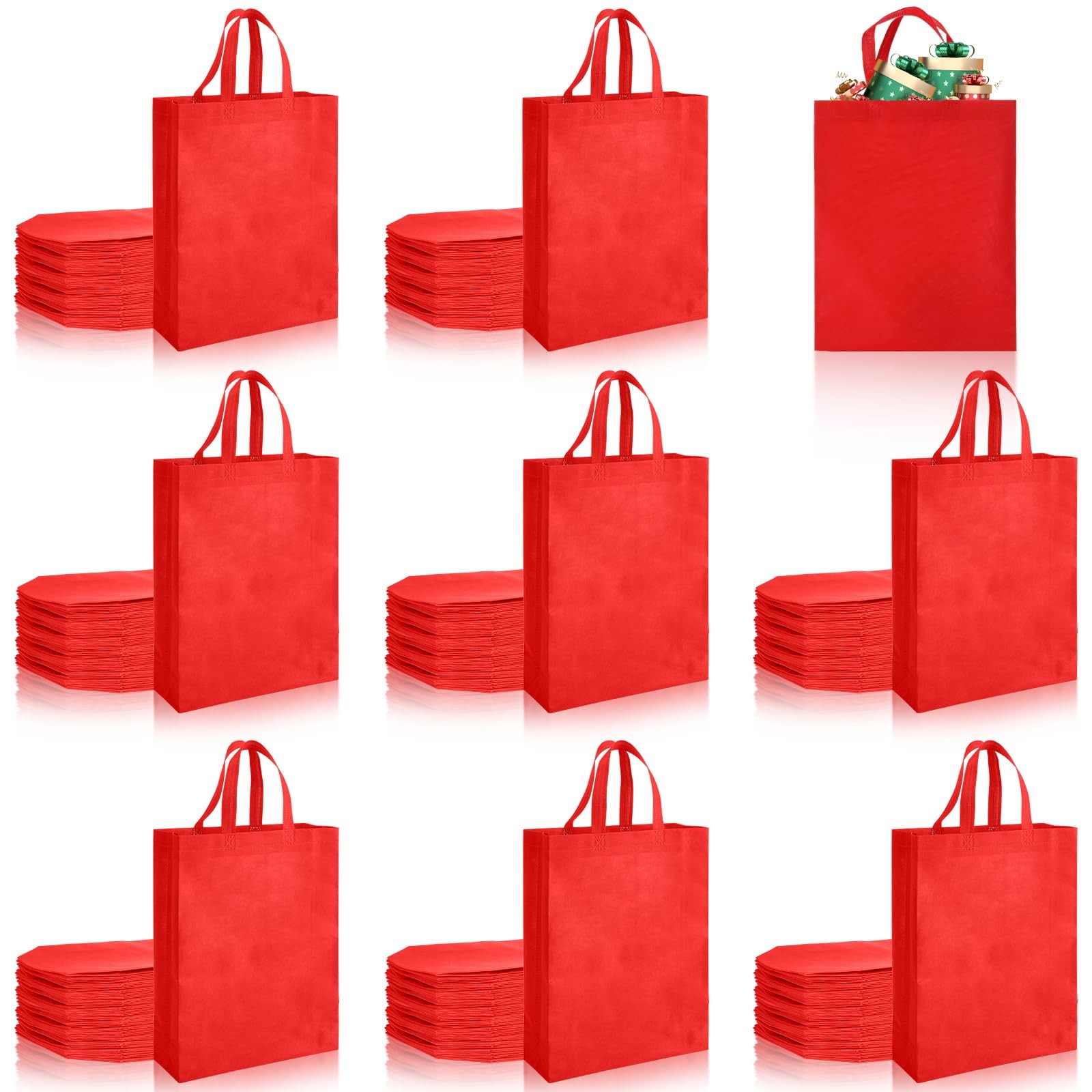 80 Pcs Non Woven Tote Bags Bulk Large Reusable Gift Bag Reusable Grocery Bags…