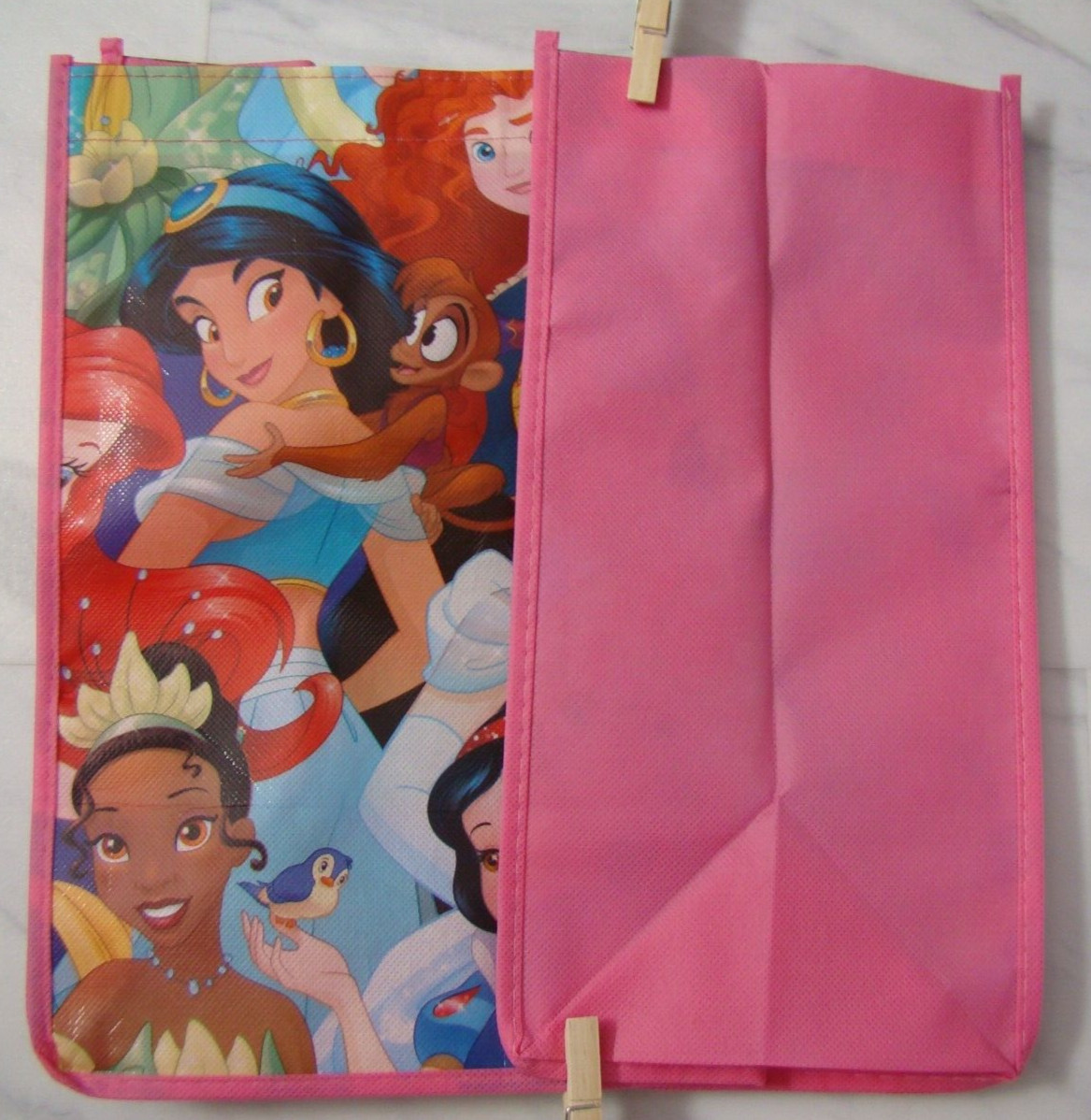New Disney Princesses Pink Reusable Shopping Grocery Gift Bag Recycled Material