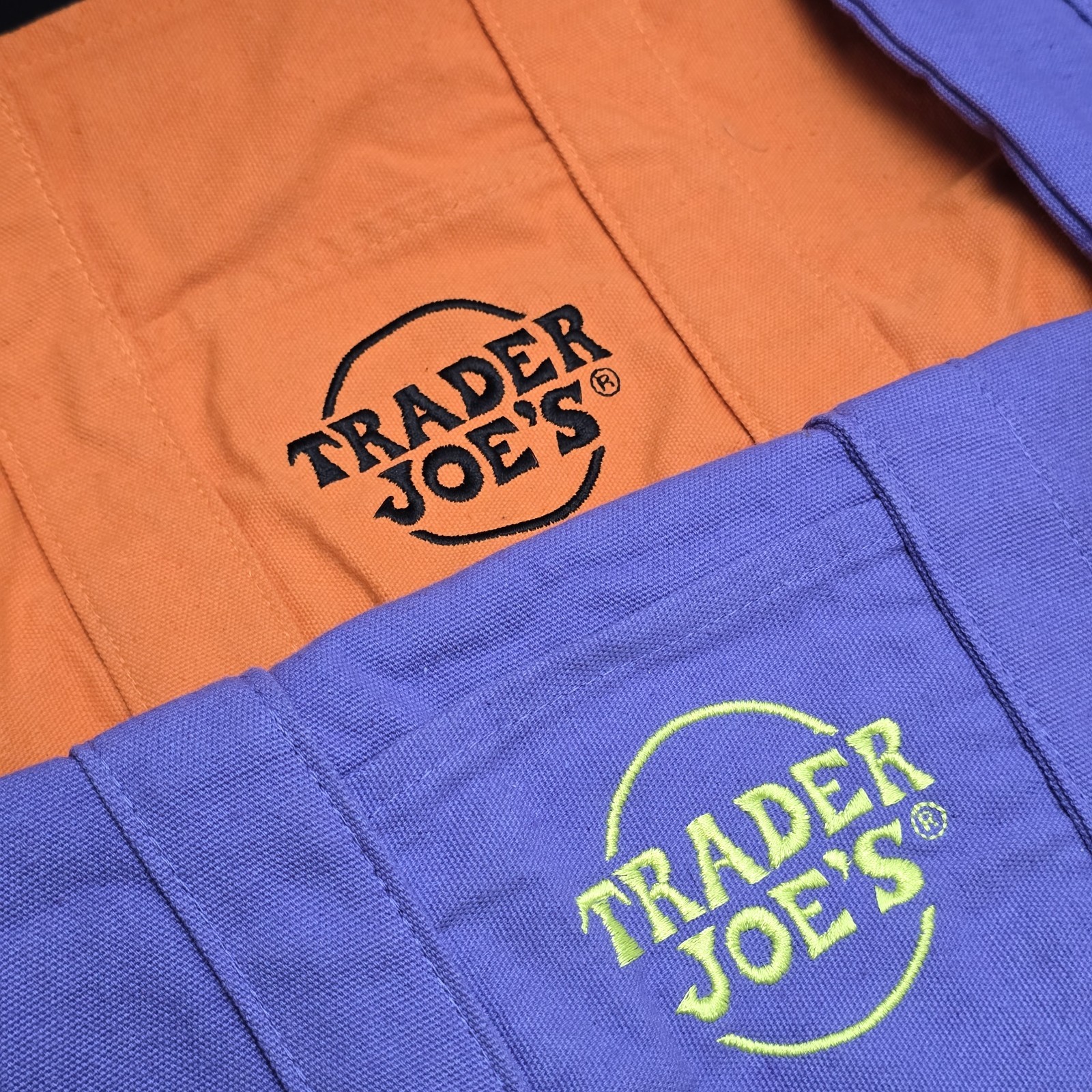 Trader Joe’s Halloween Mini Canvas Tote Bags Set of 4 – Orange Purple NWOT