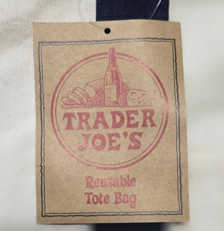 Authentic Trader Joe’s Large Blue Tote – Reusable Shopping Bag