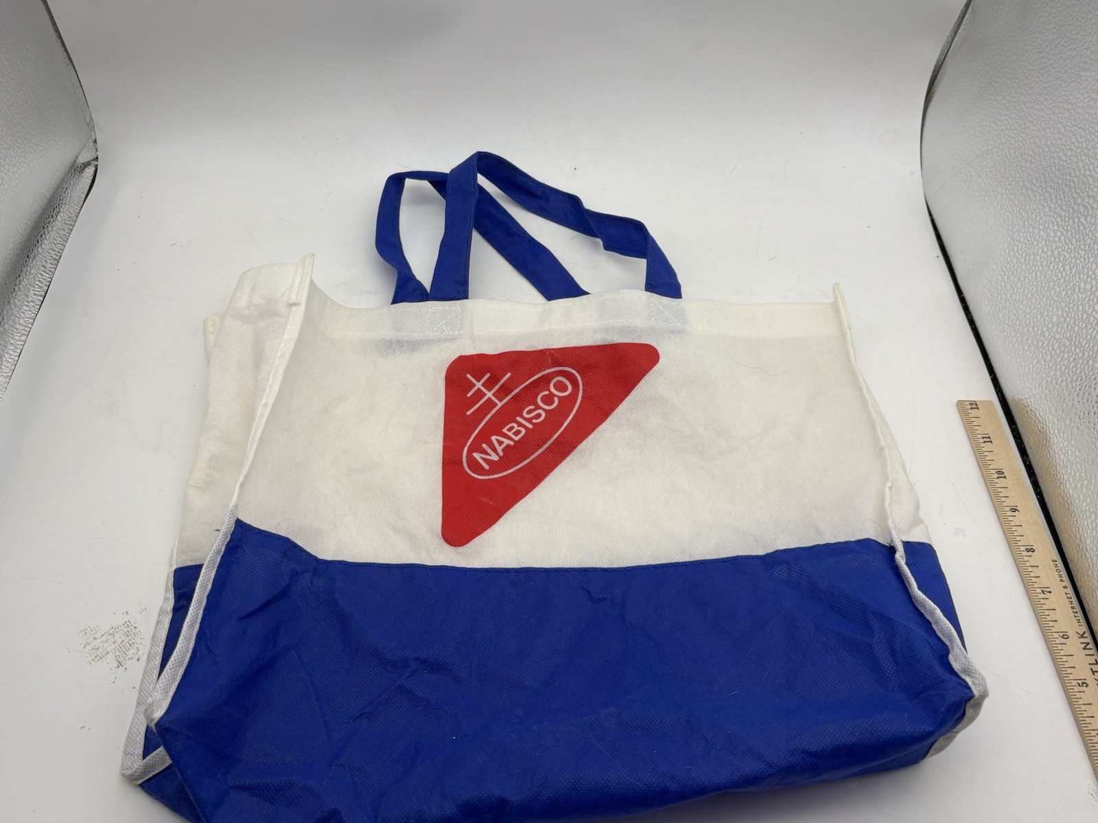 Vintage Nabisco Tote Bag Red White Blue Reusable Grocery 17×15