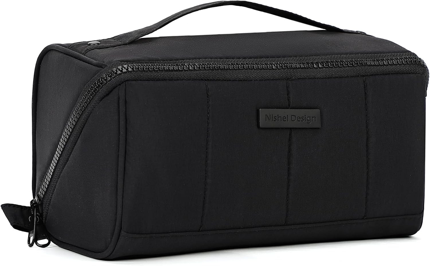 Travel Makeup Bag Women Fluffy & Lightweight Open Flat Cosmetic Organizer W/