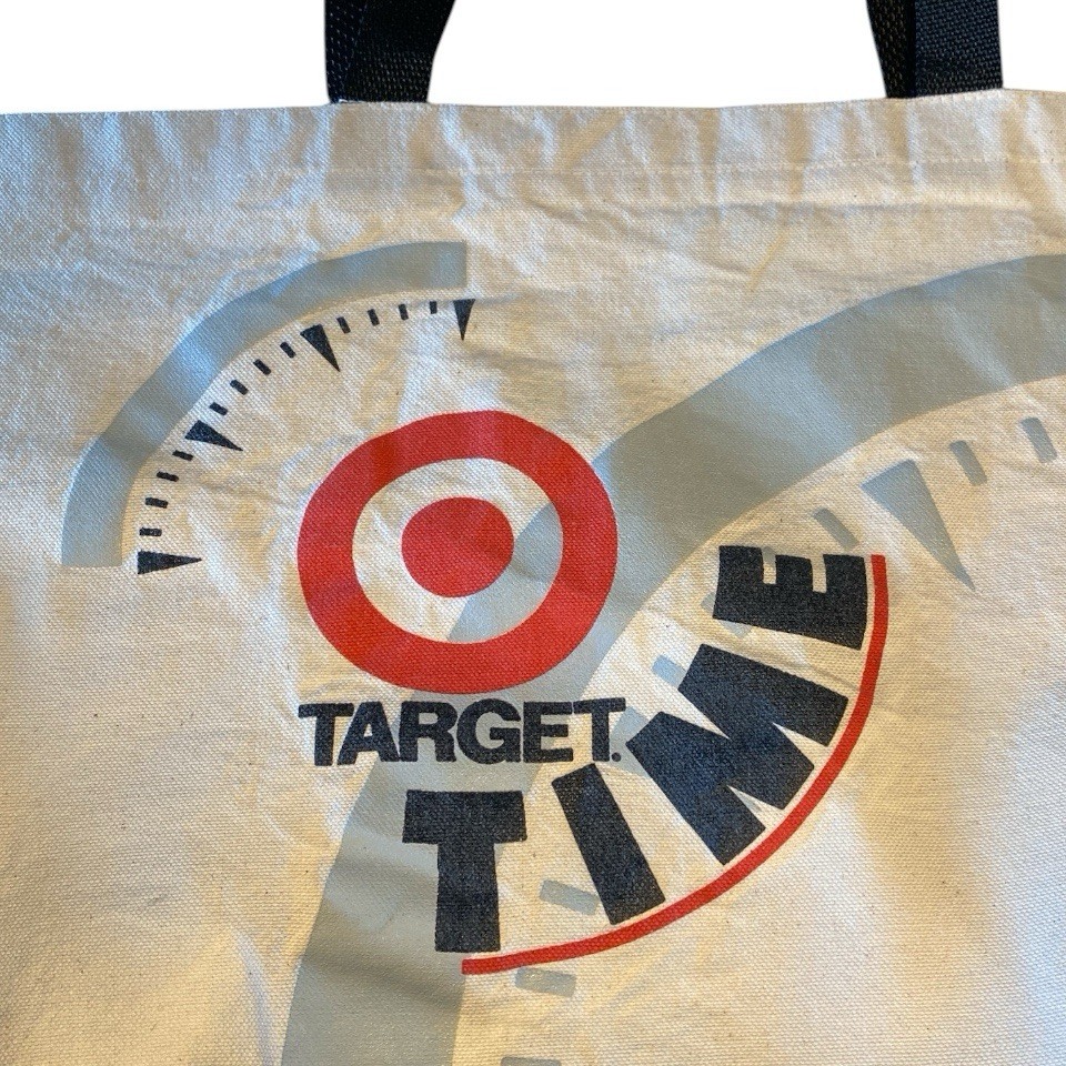 Target Time Canvas Reusable Shopping Bag Tote Super RARE 17″ x 16″ USA
