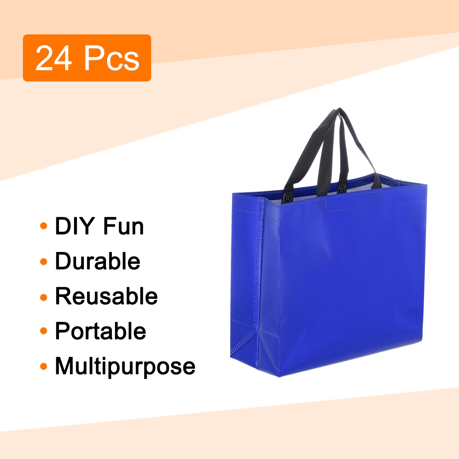 24Pcs Reusable Gift Bags with Handles 10.6 x 13 Inch Dark Blue