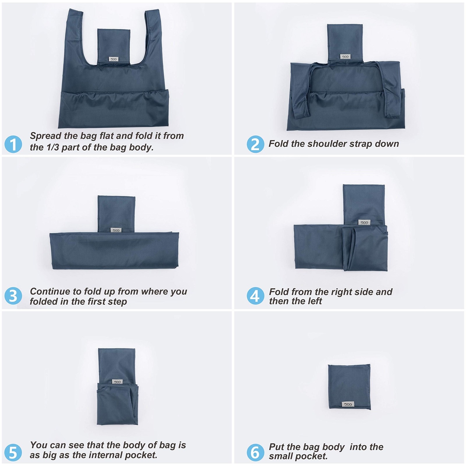 CiCiGo Large Reusable Bags Shopping Washable Foldable 6 Pack Large, Color