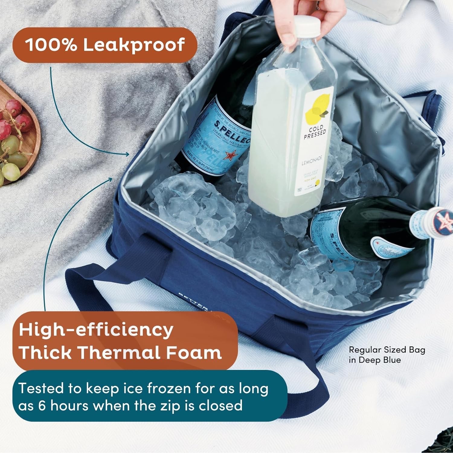 Reusable Insulated Grocery Bag – Leak Proof, X Large Cooler Bag – Insulated S…
