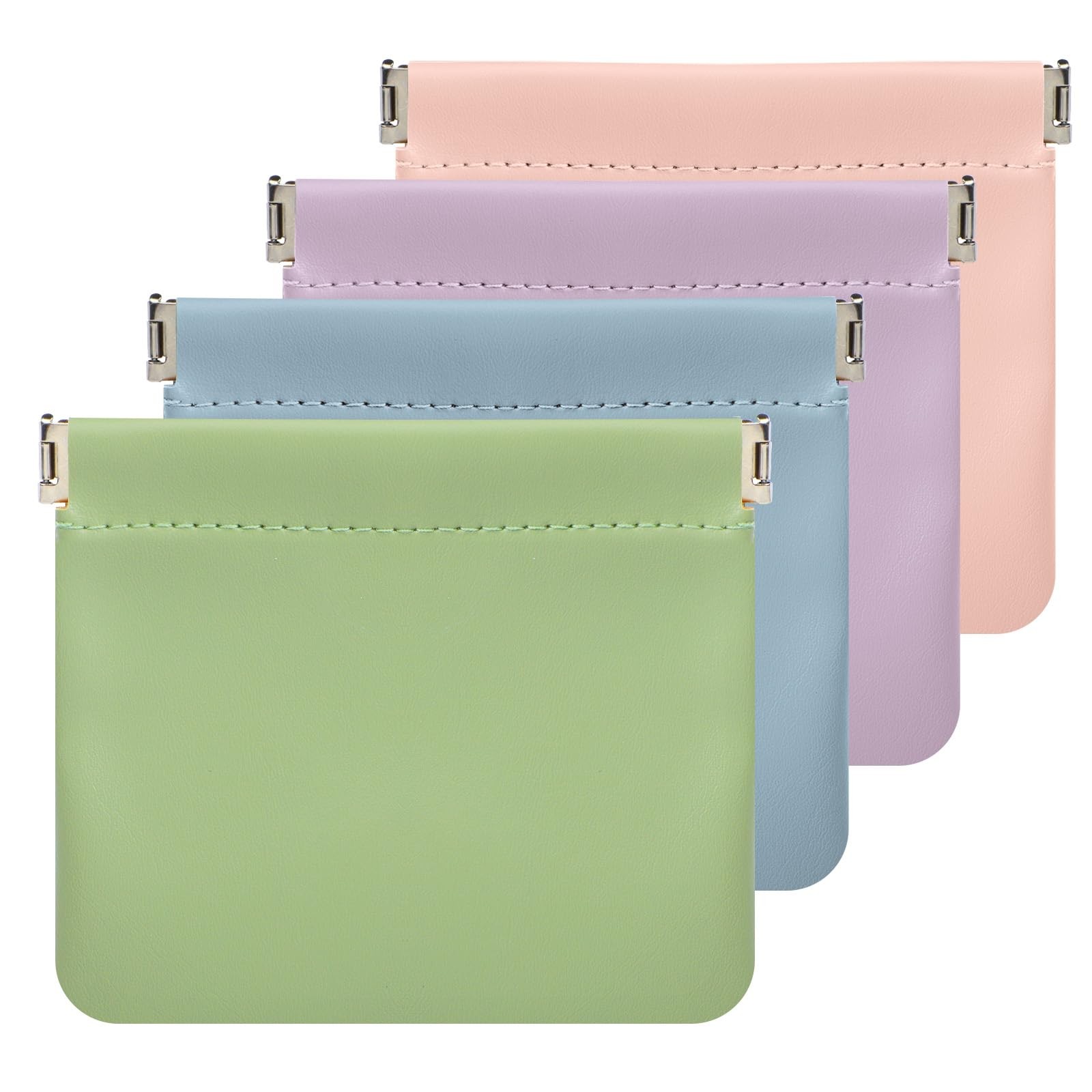 ISKYBOB Pouchic – Personalized Snap Closure Leather Organizer Medium, Macaron