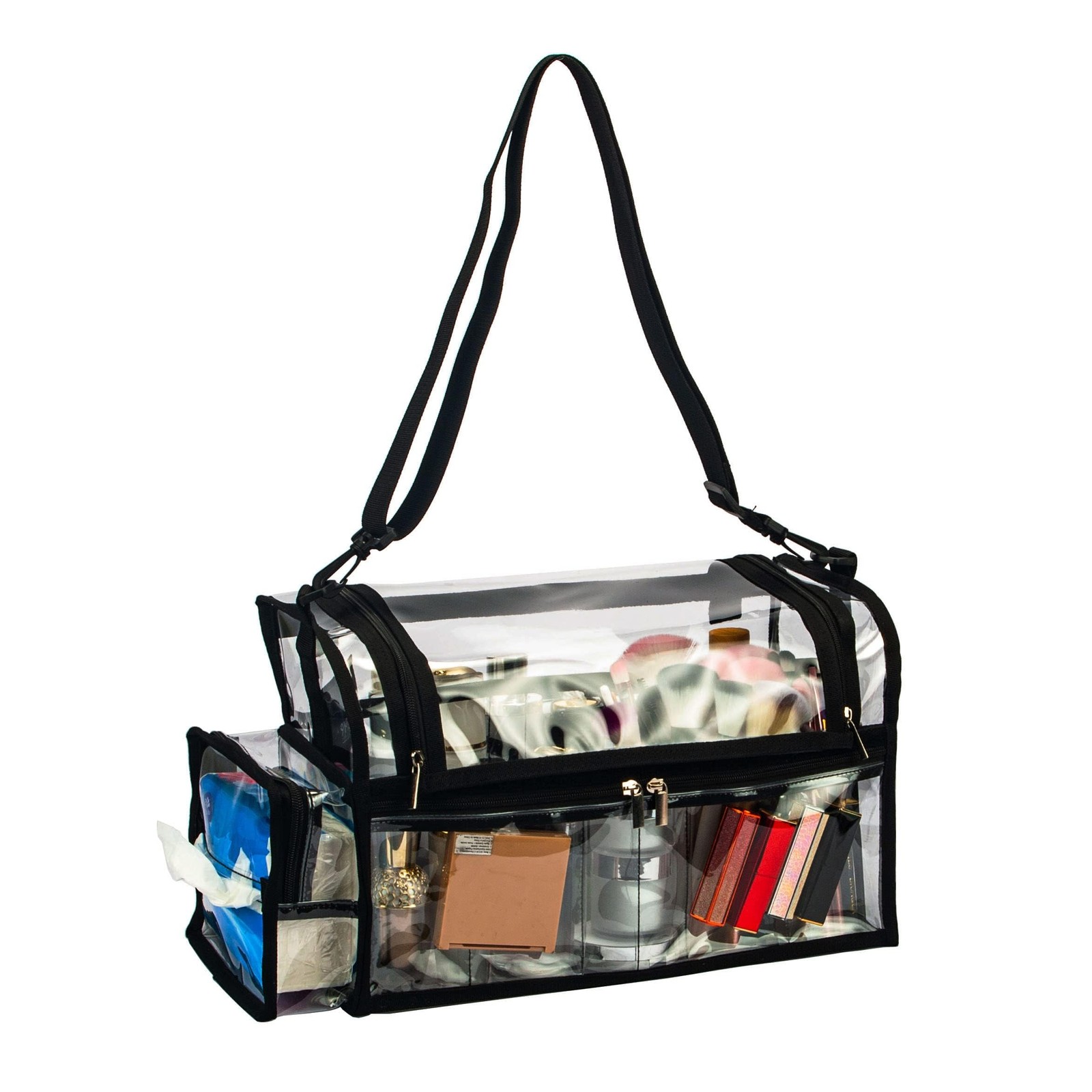 Large Professional Free Standing Clear PVC Makeup Artist Set Bag