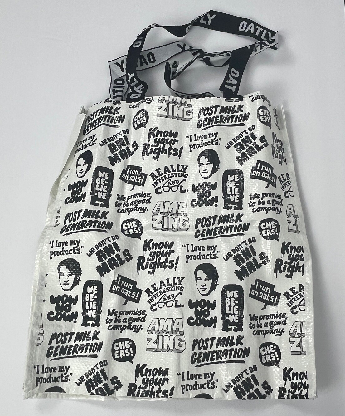 Oatly Shopping Bag Tote Reusable Market Shopper Dual Strap Carryall 14×12 LOT 2