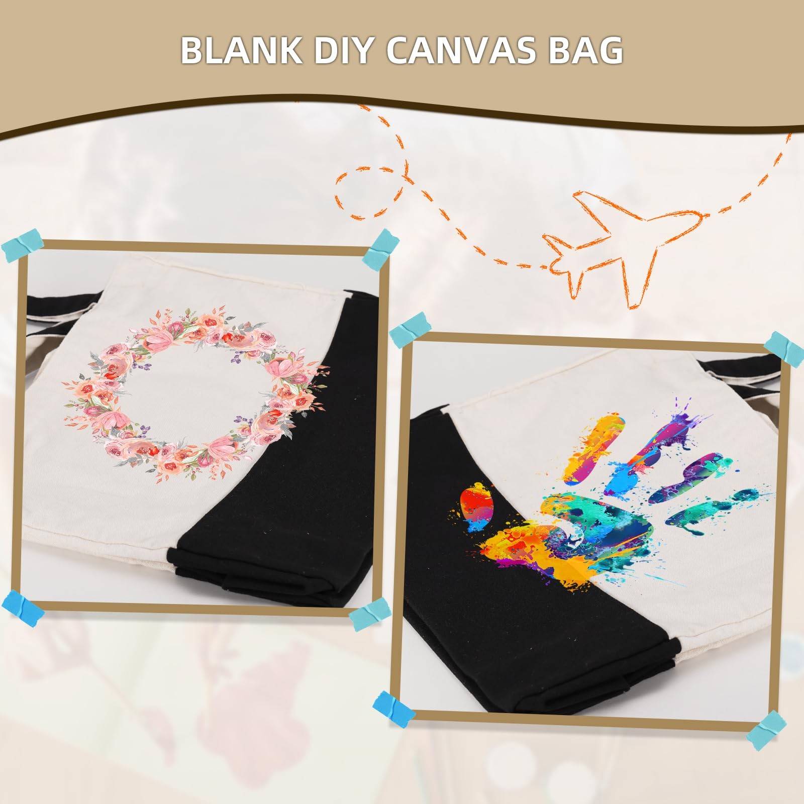 LINICE Canvas Tote Bag Reusable Grocery Bags with Long Shoulder Strap and Sho…
