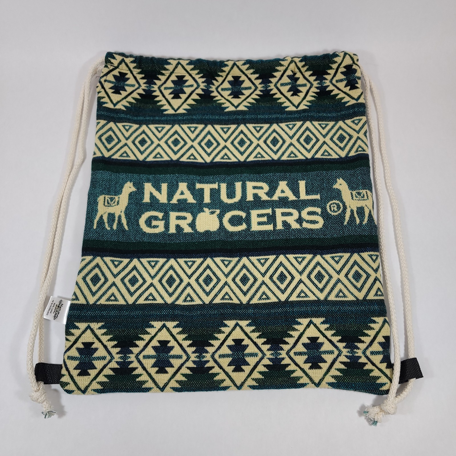 NEW Natural Grocers 2022 Alpaca Wool Bag Tote Drawstring Backpack Woven Ecuador