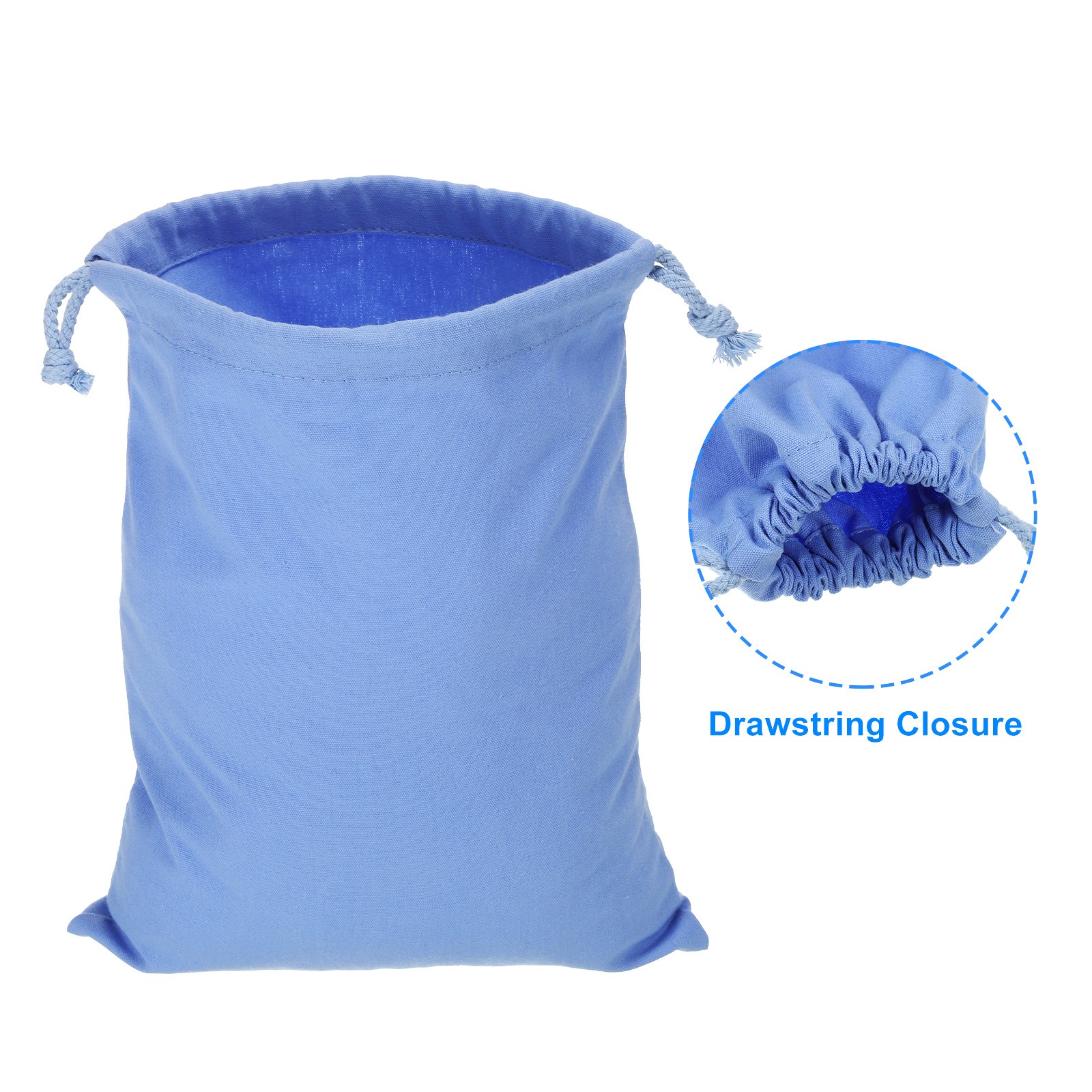 3pcs Reusable Drawstring Bags, 10×12.6″ Multipurpose Bags, Autumn Blue