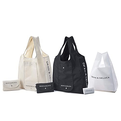 DEAN & DELUCA Eco Bag Set 3pcs Foldable Shopping Tote Black Natural Y863447