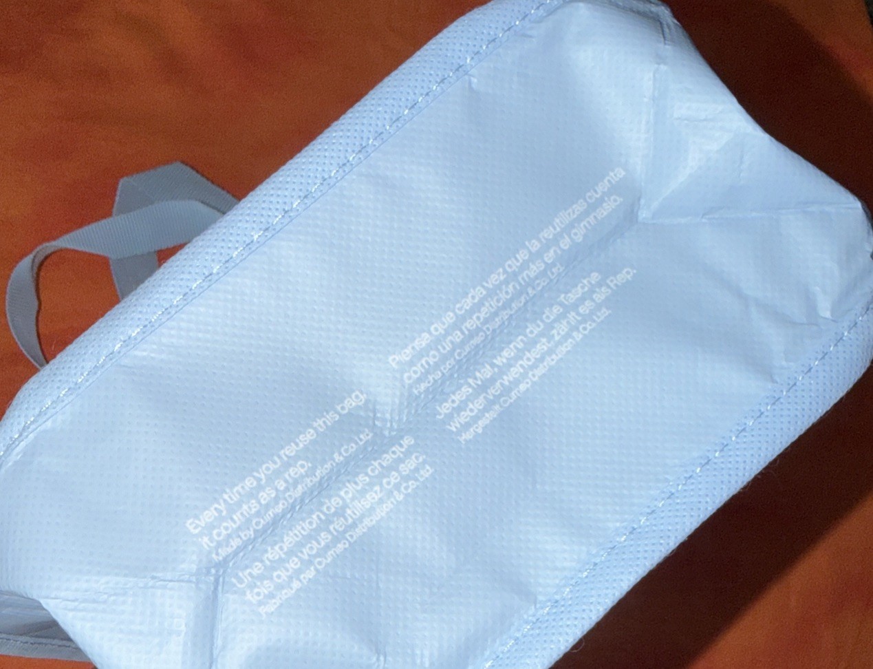 Lululemon Small Reusable Shopping Tote Lunch Bag LIGHT BLUE NEW