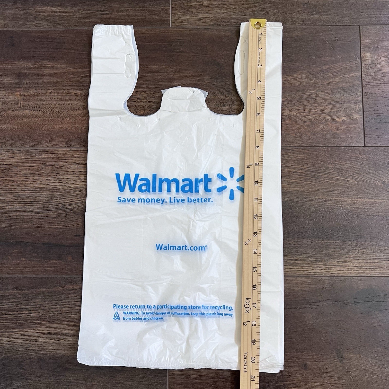 34 NEW Walmart White Plastic Grocery Bags Single Use Folded Art Crafts Trash Bag
