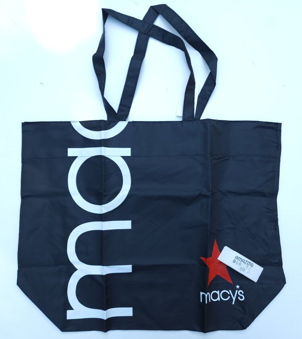 MACY’S Reusable Shopping Tote Bag “From Beach to Bag” Oceancycle, Black