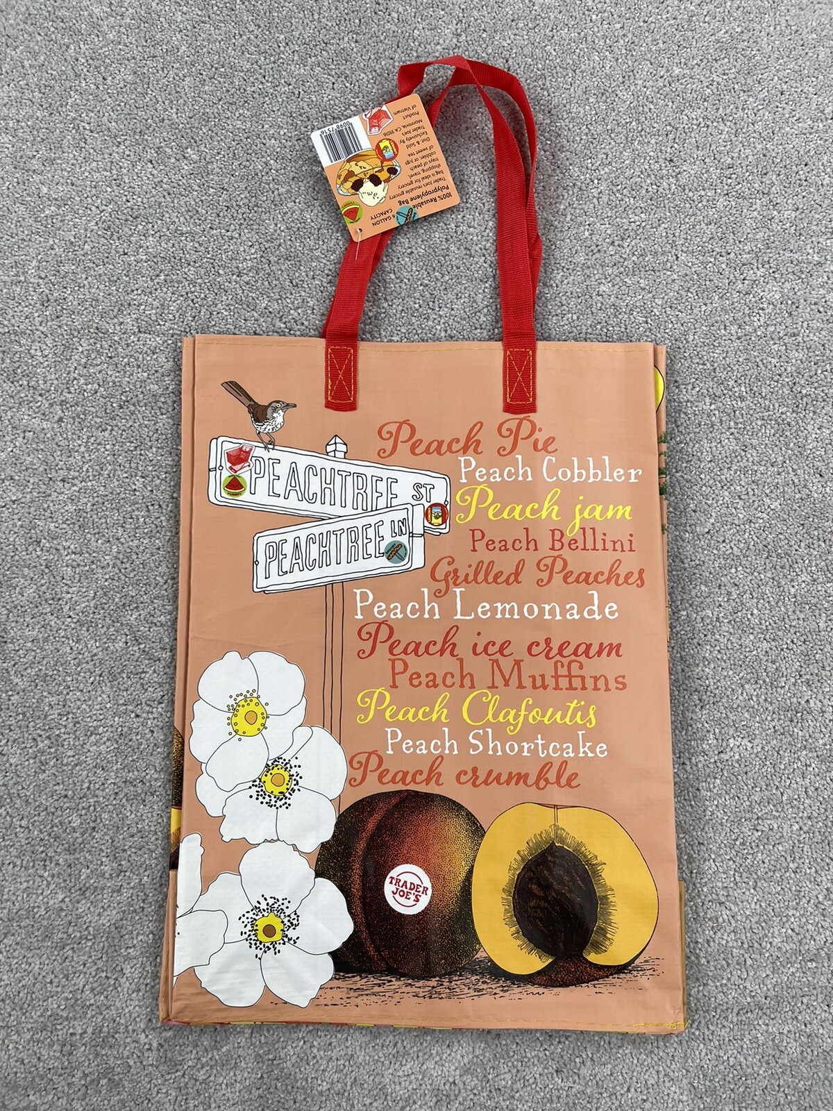 Trader Joe’s Georgia 2024 Reusable Tote Bag Peach State Shopping Grocery Ltd Ed