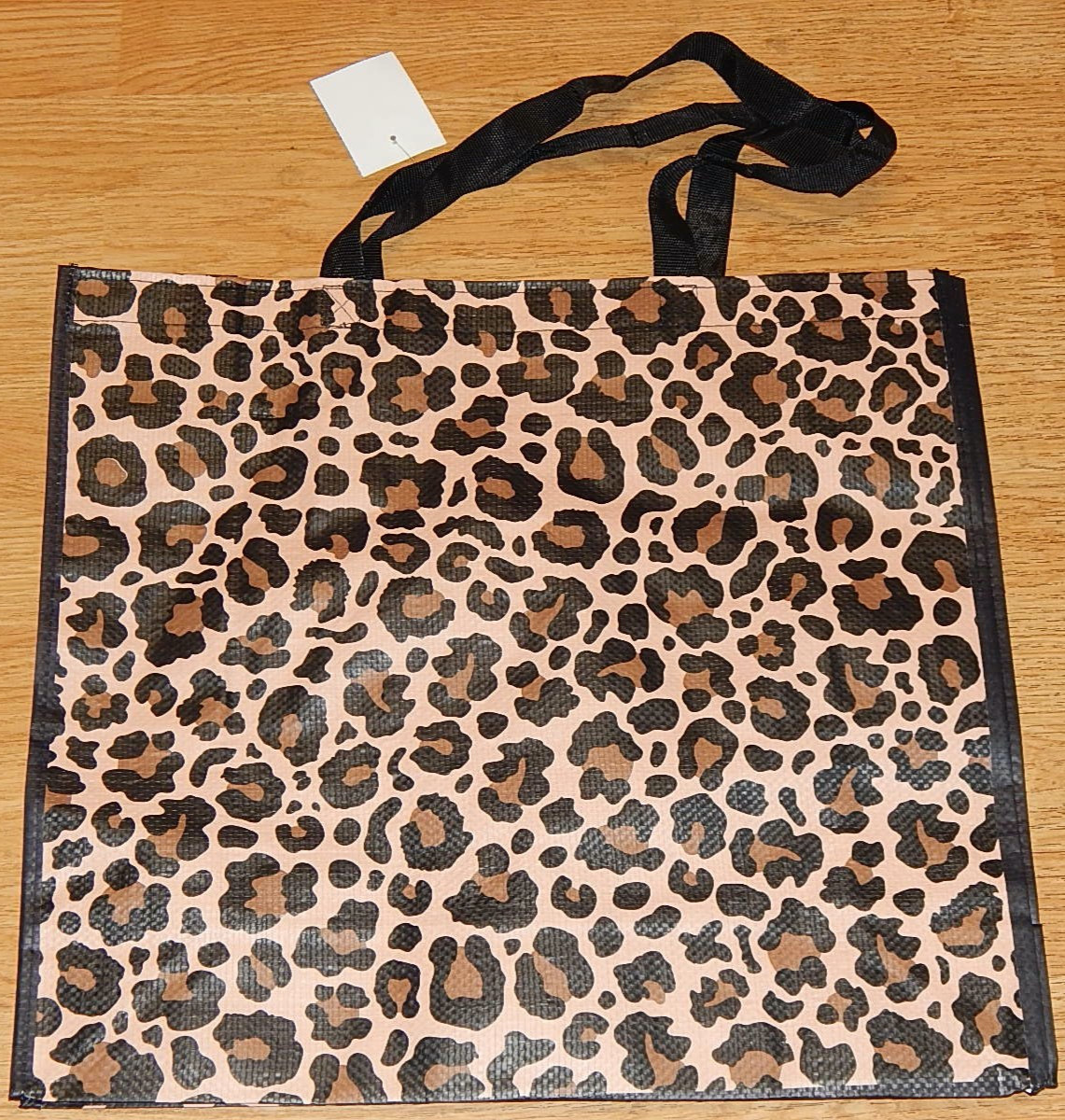 REUSABLE SHOPPING TRAVEL TOTE BAG LEOPARD PRINT ECO FRIENDLY BURLINGTON NEW