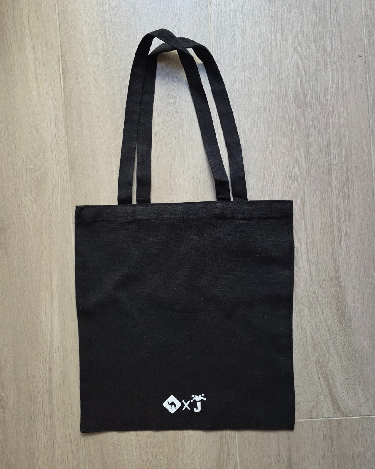 Black Cotton Durable Large Tote Bag with Red and White Playing Cards Print