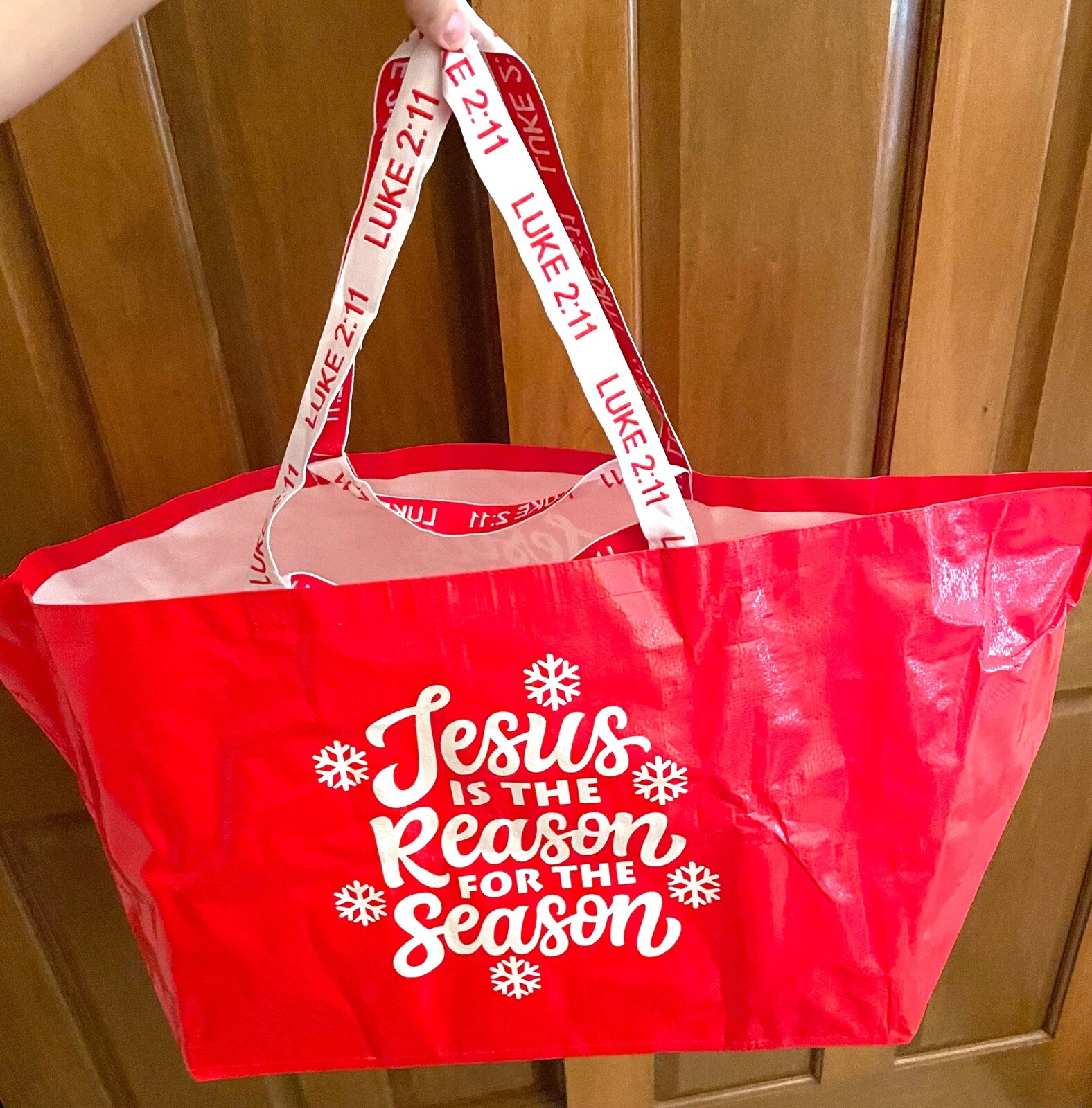 Christmas “Jesus Is The Reason For The Season” Shopping Tote Bag 21x15x13”