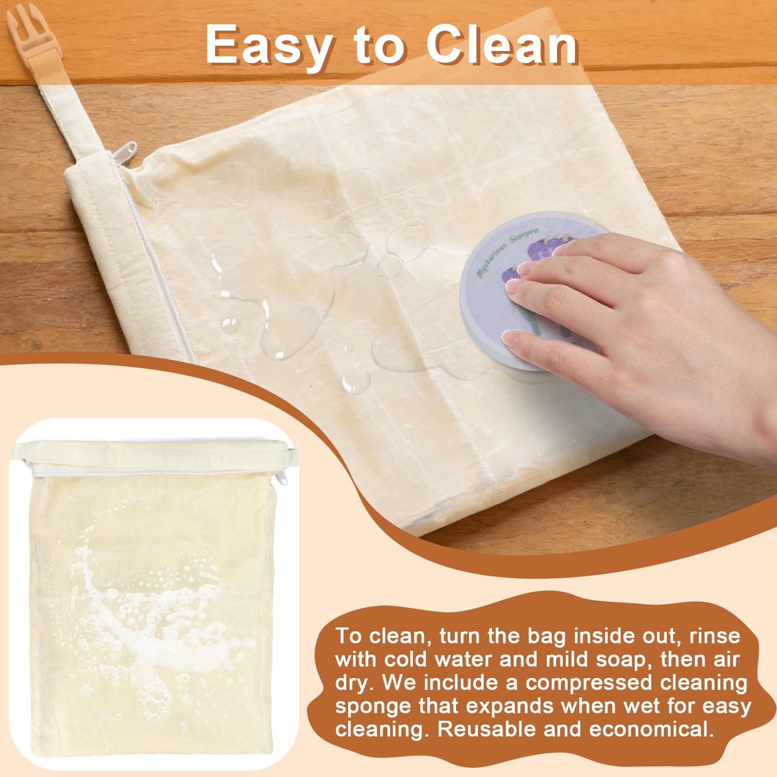 Beeswax Bread Bag 2 Pack, Reusable Organic Cotton 13 x 17 inches, Beige