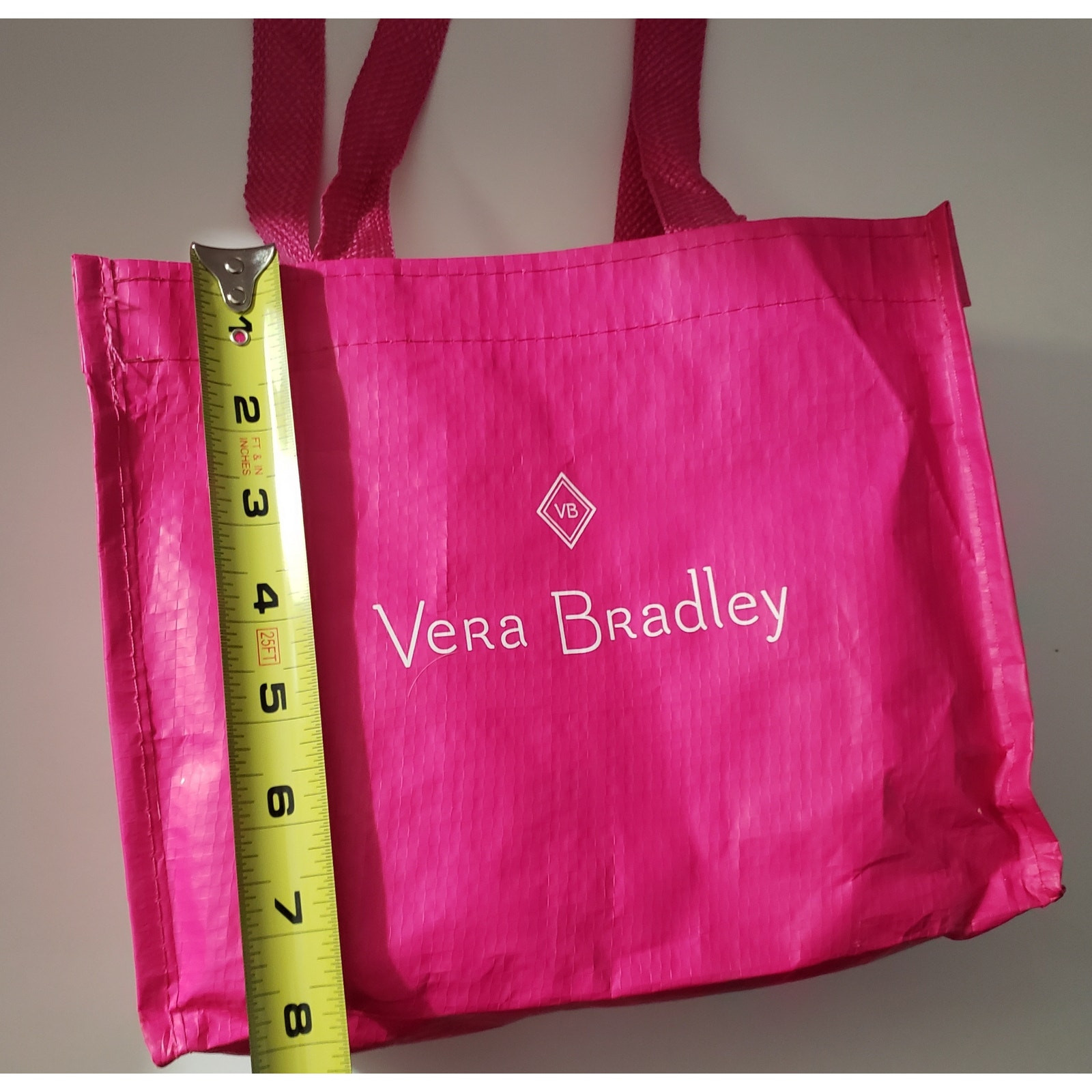 Hot Pink Vera Bradley Shopping Bag, 9″ x 8″