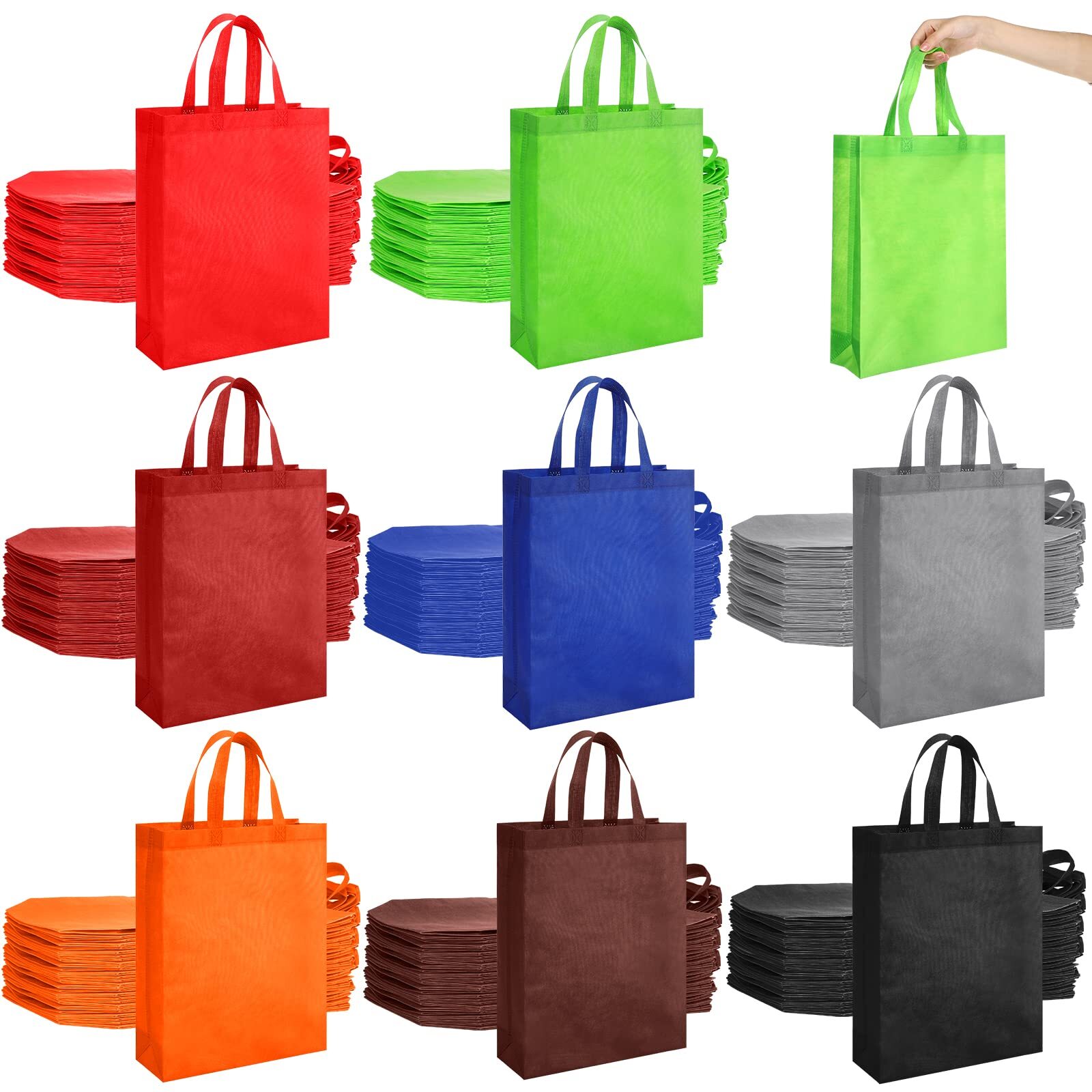 80 Pcs Non Woven Tote Bags Bulk Large Reusable Gift Bag Foldable Grocery Bags…