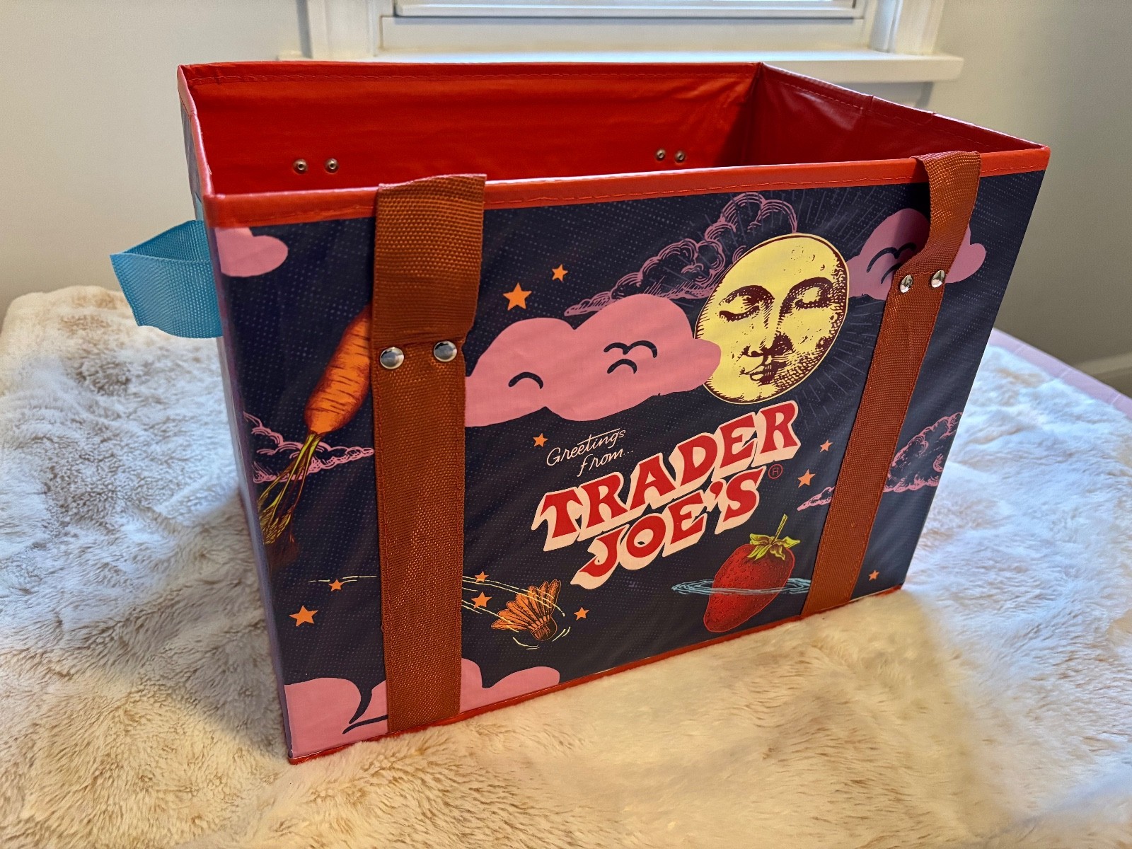 Trader Joe’s Standup Collapsible Reusable Shopping Bag Foldable Grocery Tote NEW
