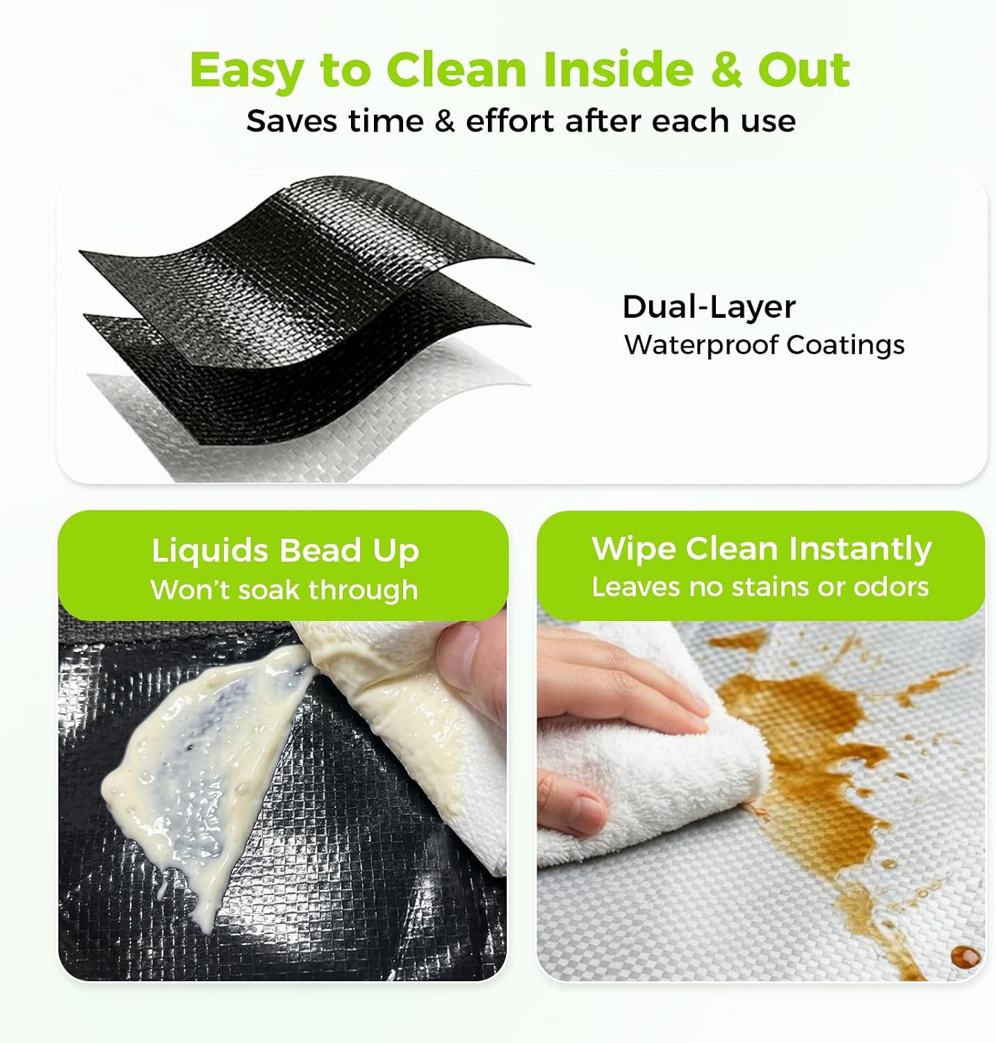 Heavy Duty Reusable Grocery Bags – 4 Pack, Waterproof, Large Capacity 33L