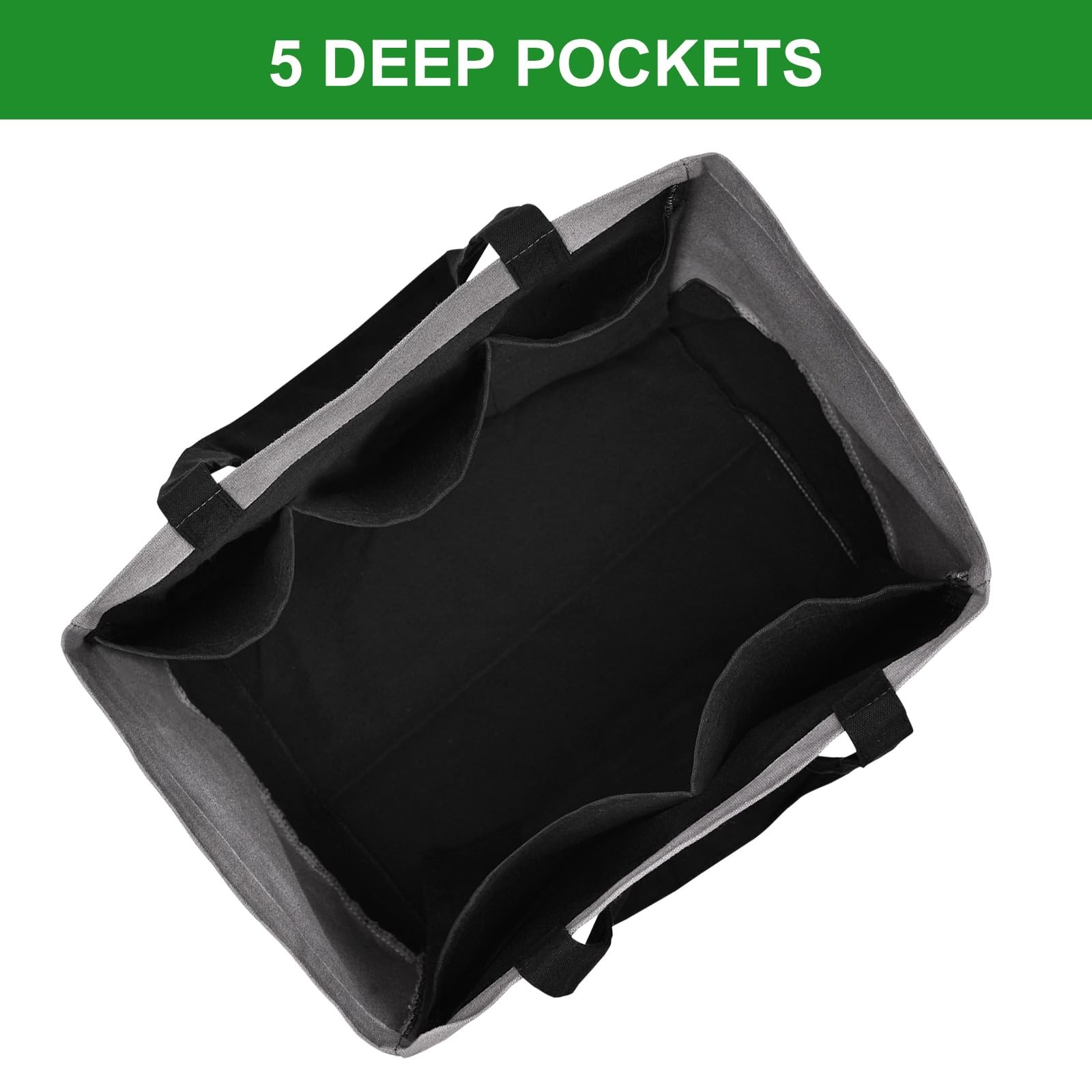 CNaiyunpin 3 Pack Canvas Reusable Grocery Bags Heavy Duty, 8.3 gal Foldable L…