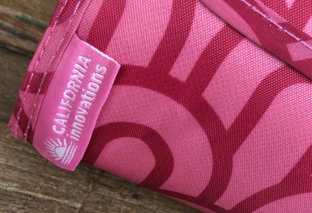California Innovations Insulated Market Tote Pink Rainbows 17×6.25×15″ NIB