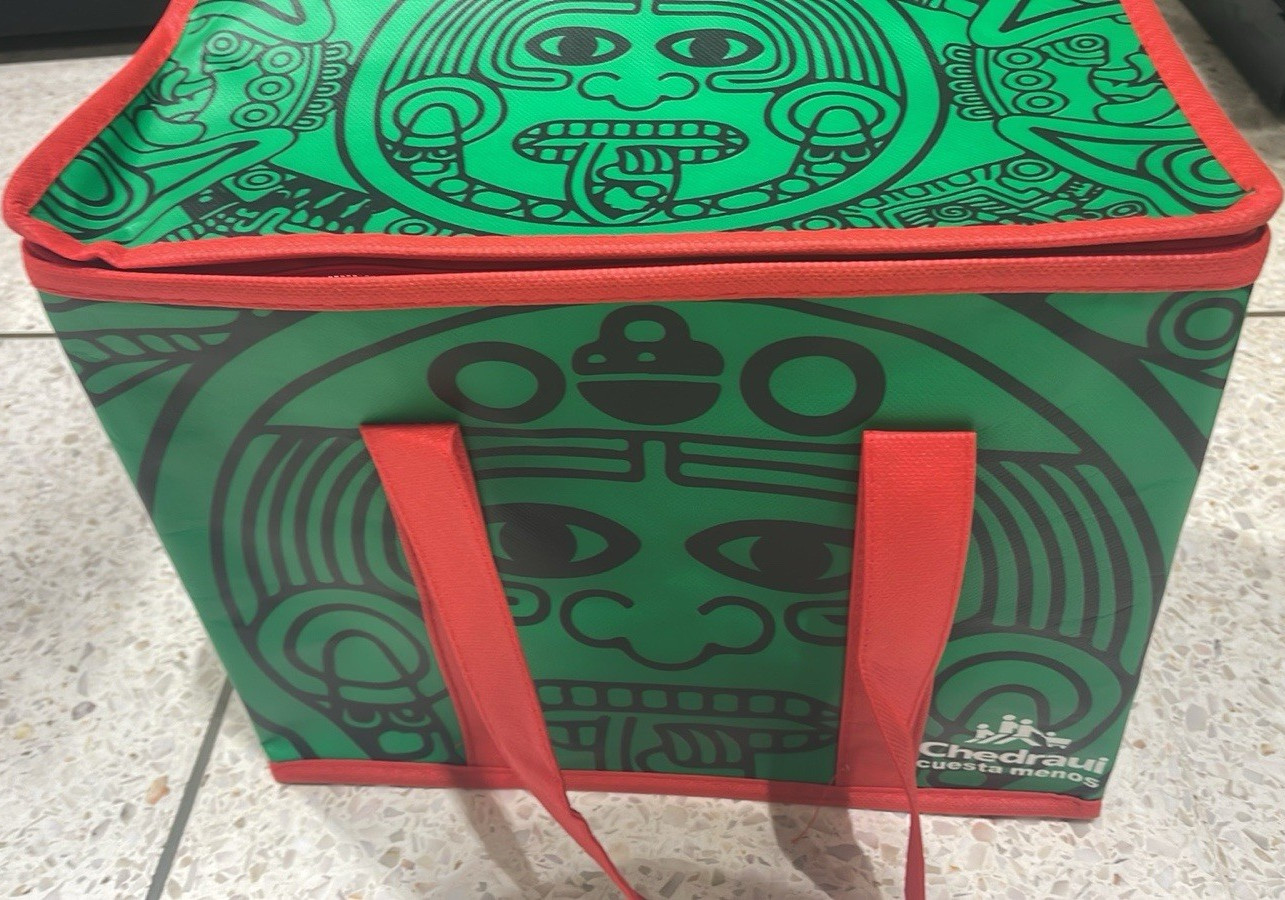 Foldable Reusable cooler Bag 19L Green/Red