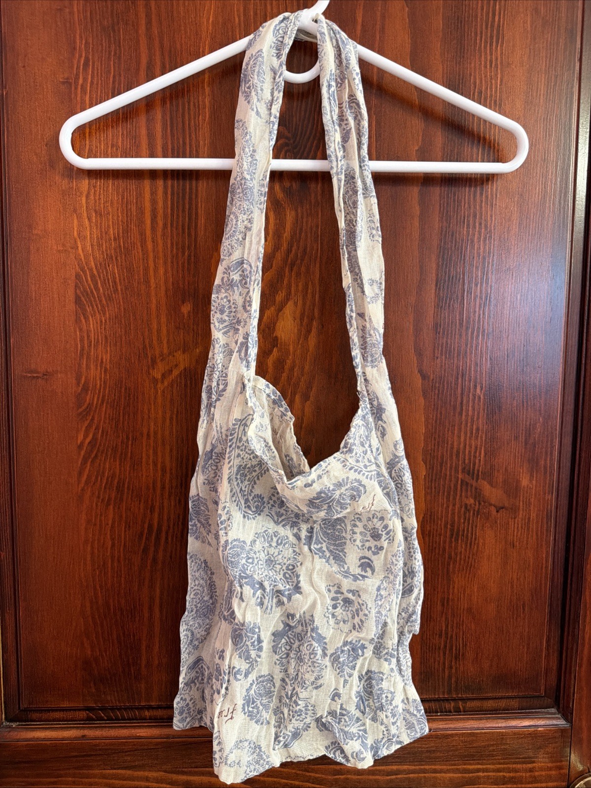 Y2K Free People Cloth Lightweight Shopping Tote Bag Small 15×15” Reusable Boho