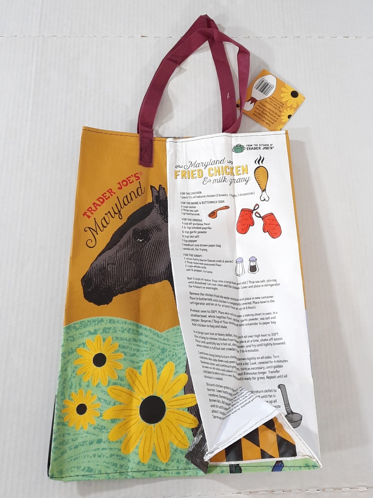 Trader Joes Reusable State Tote Bags- Maryland Set of 2 New With Tags