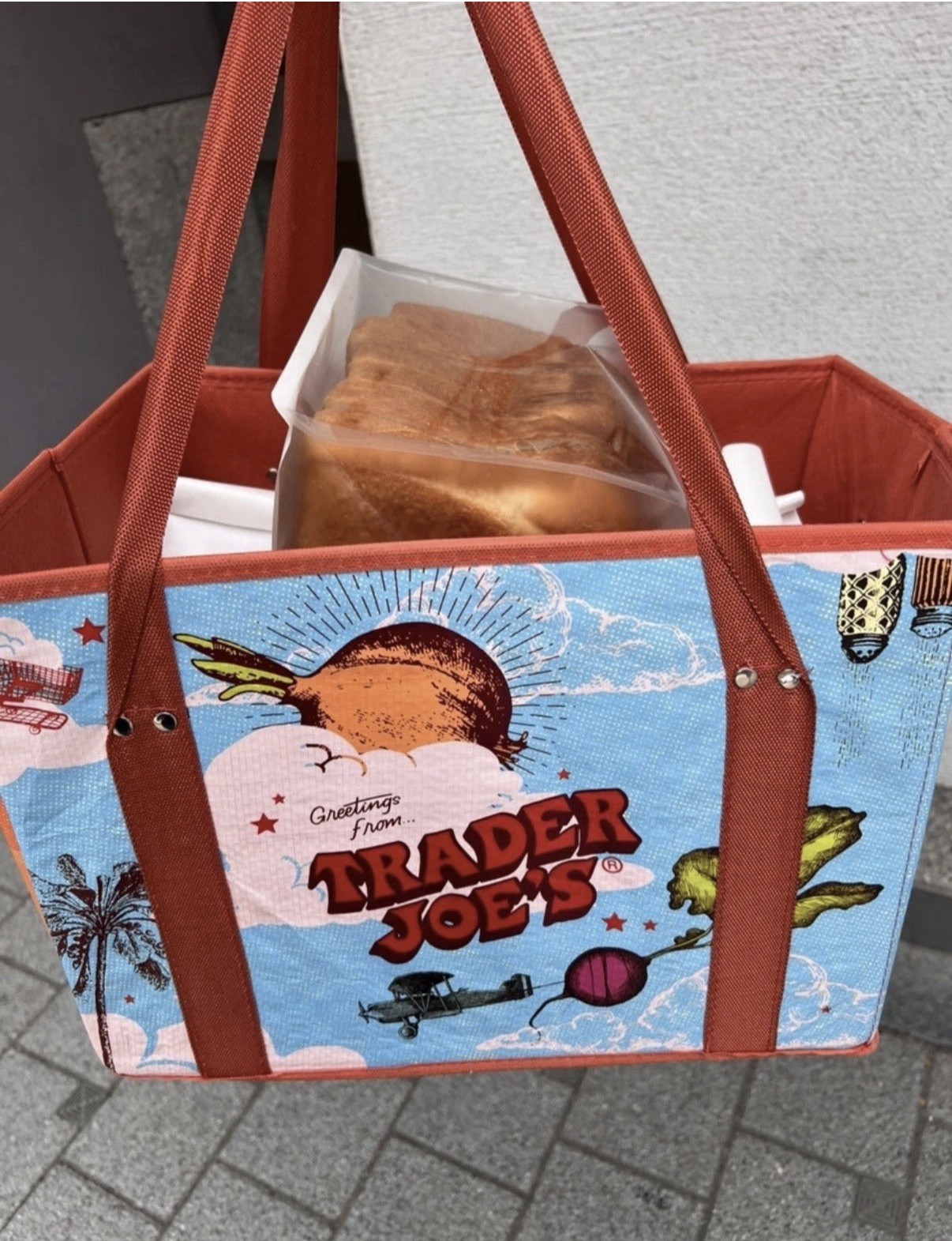 New Trader Joe’s Stand Up Collapsible Reusable Grocery Tote Shopping Bag