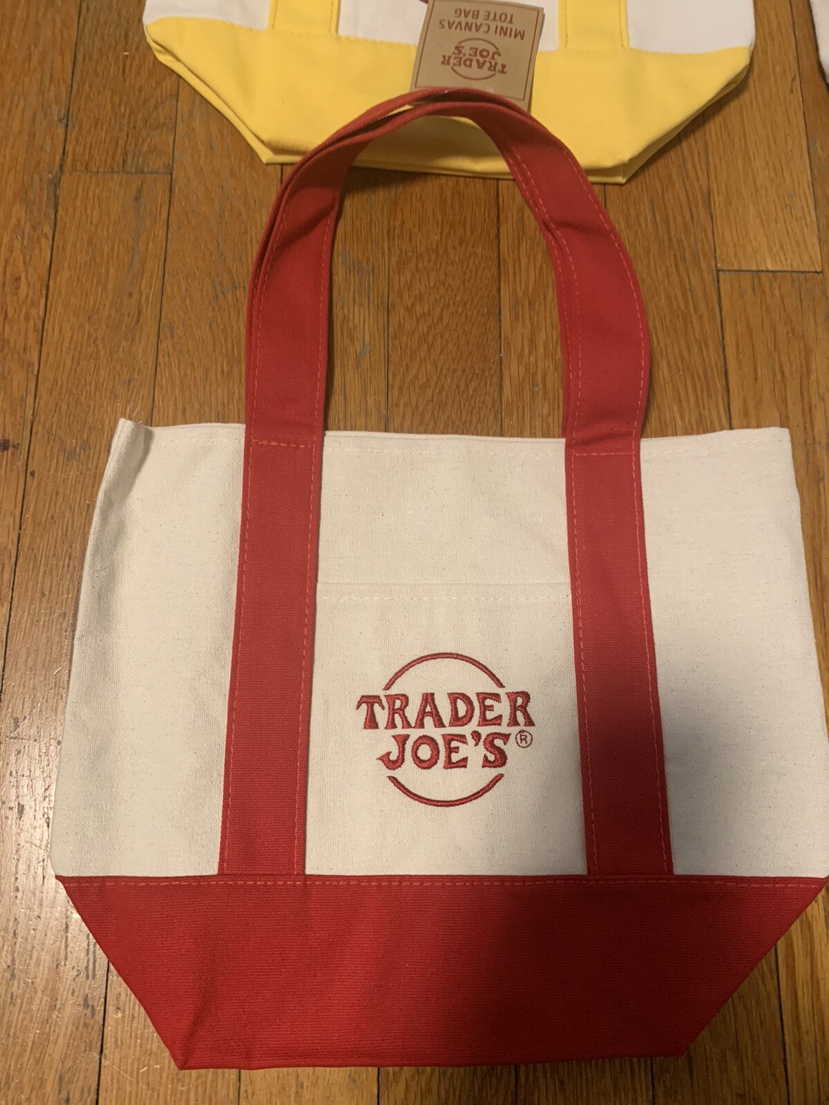 🌟Trader Joe’s Mini Canvas Reusable Tote Bags Set All 4 Colors Limited 2024 NWT