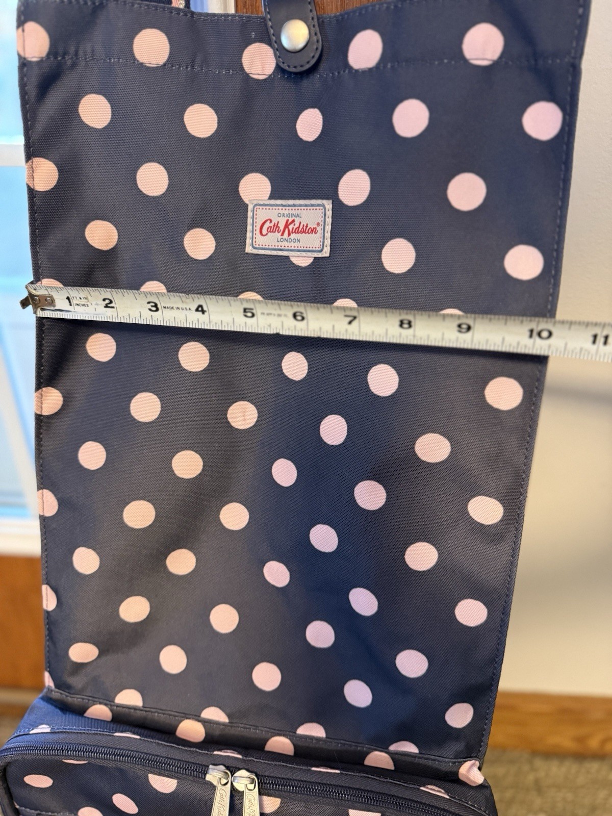 EUC OG Foldable Cath Kidston Navy w/Pink Dots Shopping Trolley Bag with Wheels