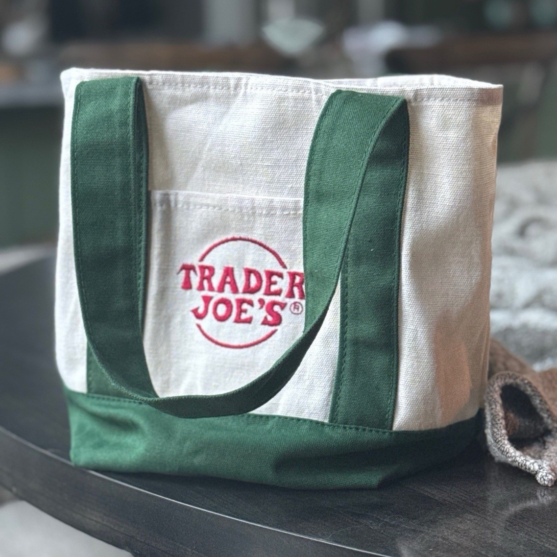Trader Joe’s Green/Beige Limited Edition Mini Tote