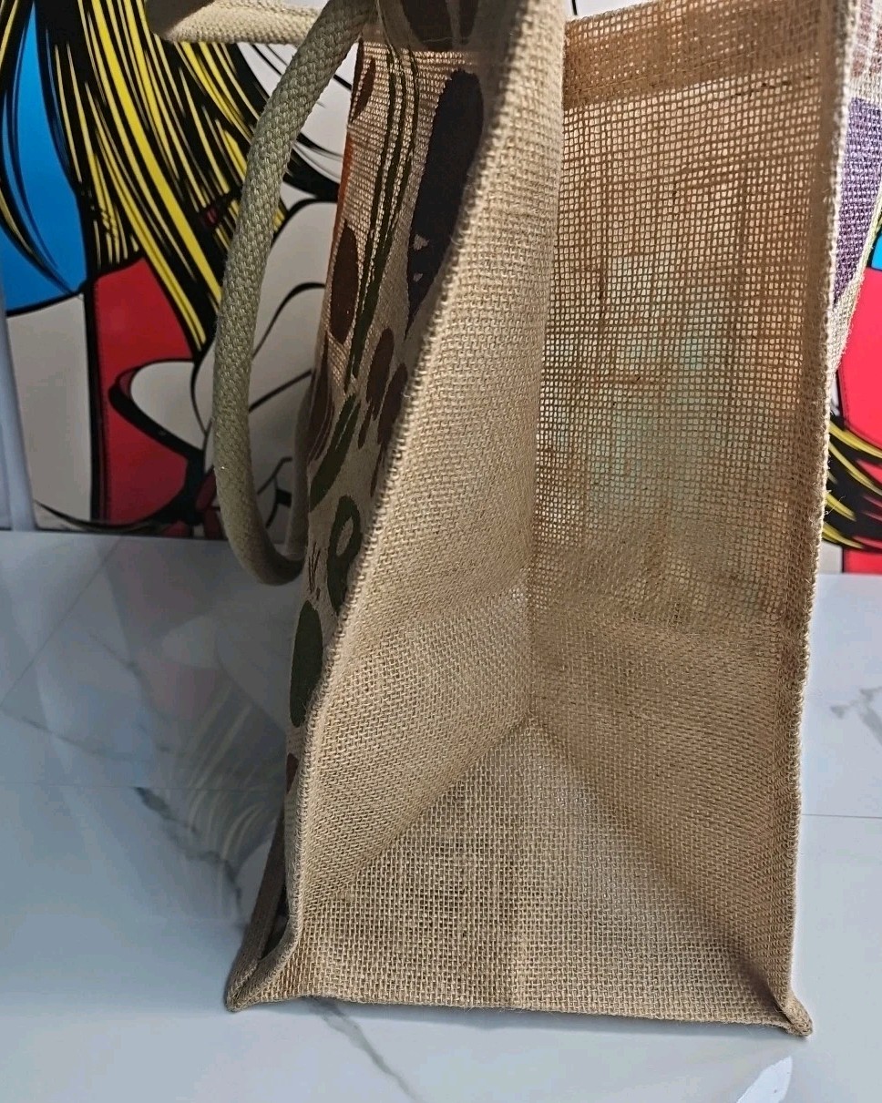 Trader Joes Jute Tote Large Shopper bag 16.5×13.5×9″ NEW