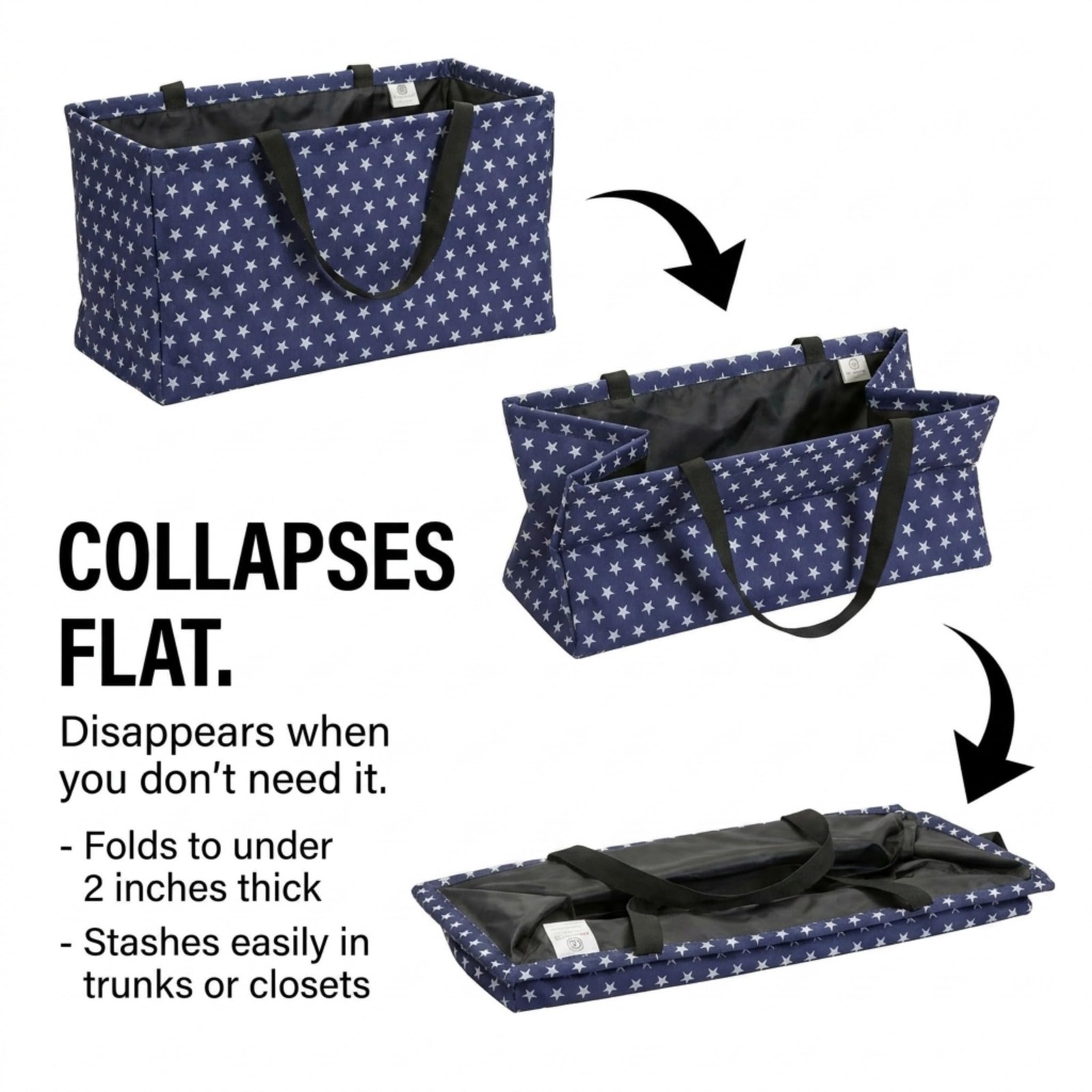 Blue with White Stars Krush Container All-Purpose Utility Tote