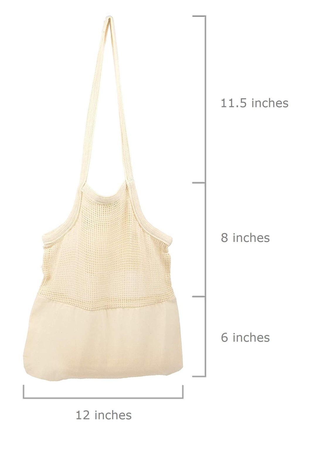 Reusable Mesh Grocery Shopping Bags – Organic Cotton Mesh Tote Bags – Net Far…