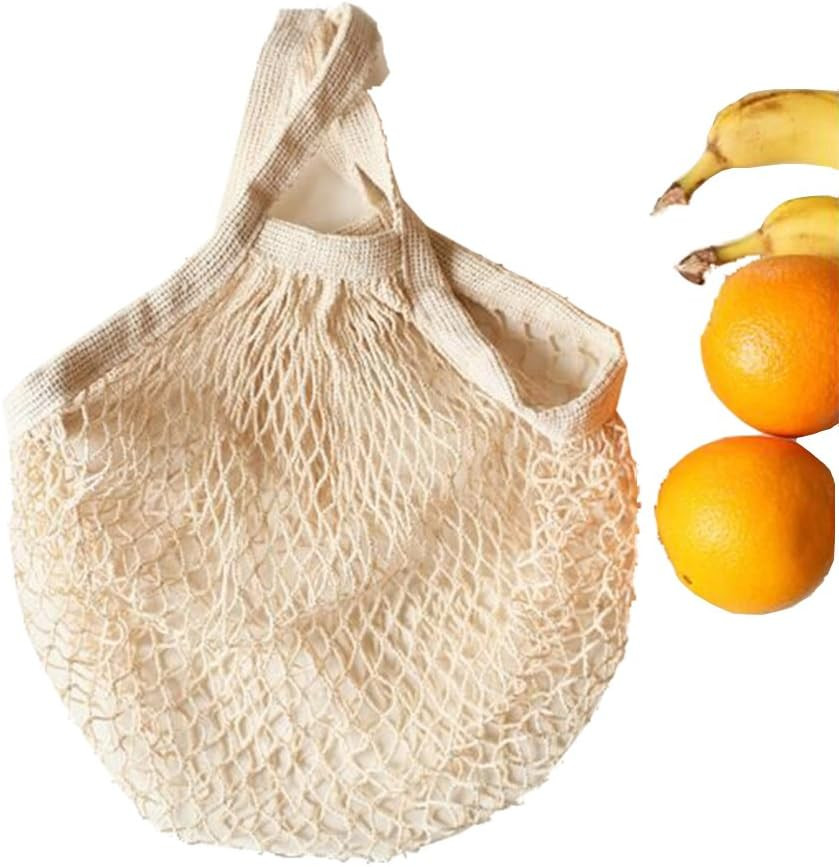 Reusable Cotton Mesh Grocery Bags Cotton String Bag Net Shopping Mesh Bags Pack
