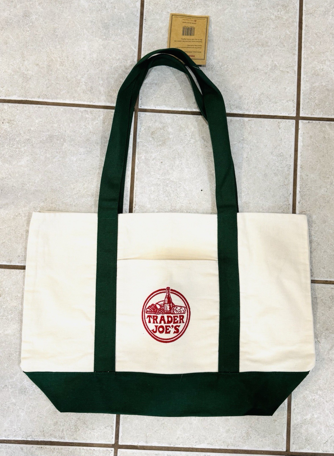 Trader Joe’s Tote Set Green and Blue Canvas Bags